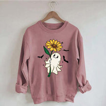 Ghost Sunflower Halloween Sweatshirt