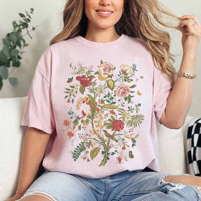 Vintage Flower Bird  Butterfly T-Shirt