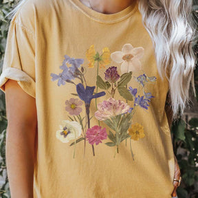 Dried Flower Botanical Floral Printed T-Shirt