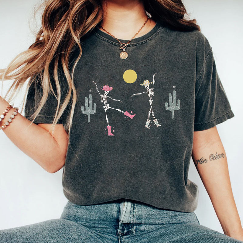 Dancing Skeletons Western Graphic Tee