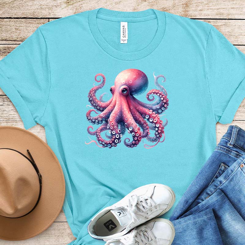 Colorful Octopus Graphic Of Ocean T-Shirt