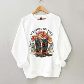 Wild Flowers Wild Horses Sweatshirt