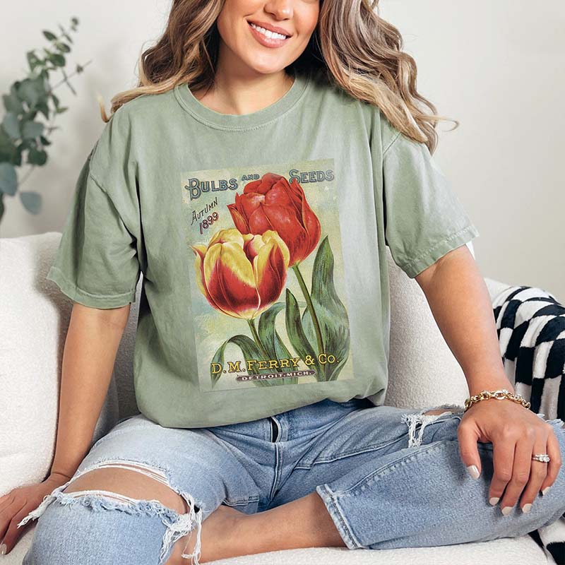 Vintage Seed Packet Flower T-Shirt