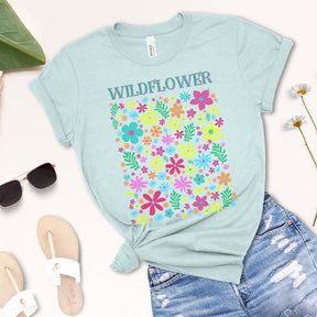 Bright Pastel Flowers Boho T-Shirt