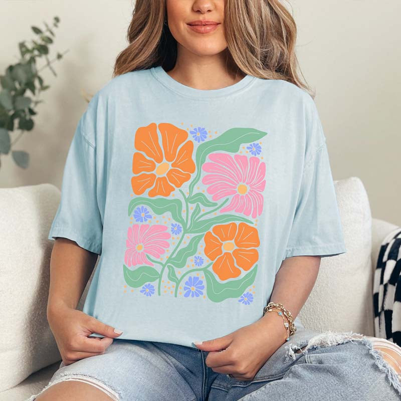 Flower Market Trendy Graphic T-Shirt