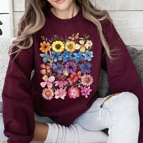 Bright Pressed Flowers Sweatshirt