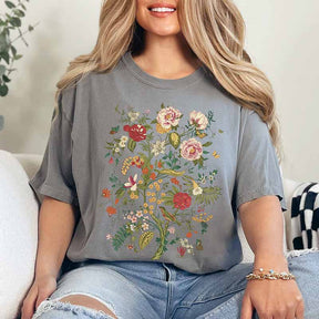 Vintage Flower Bird  Butterfly T-Shirt