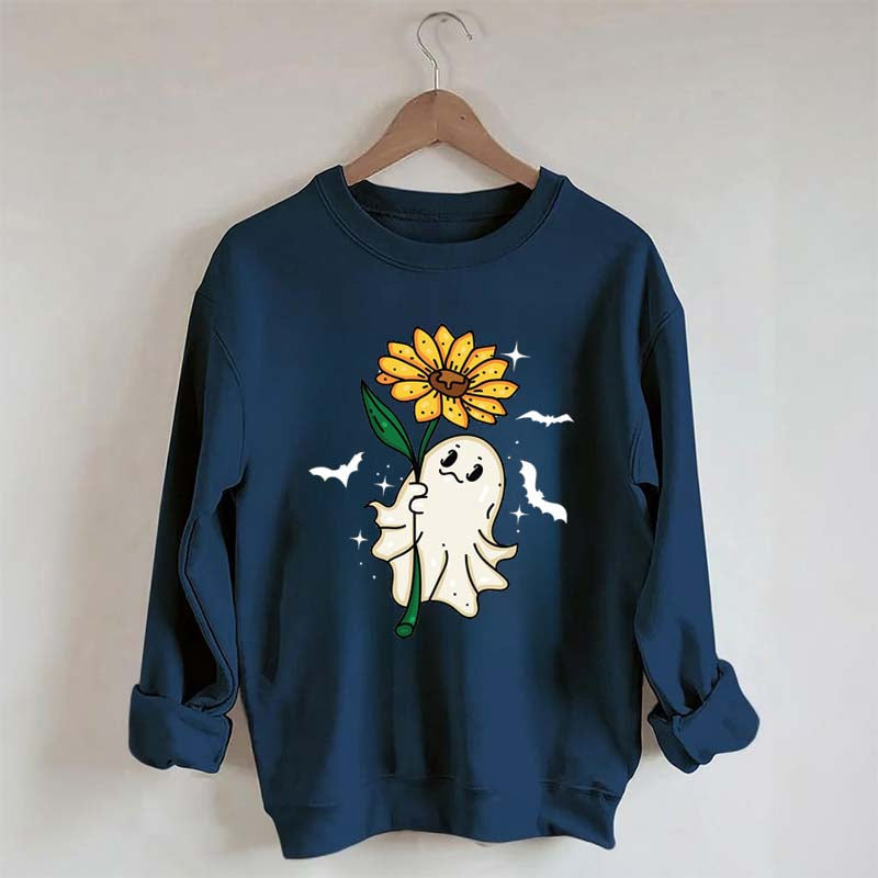 Ghost Sunflower Halloween Sweatshirt