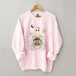 Halloween Lace Ghost Moon Sweatshirt