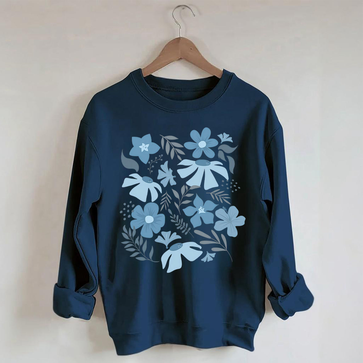 Blue Flower Market Botanical Sweatshirt