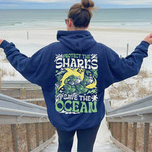 Aesthetic 'Protect the Sharks, Save the Ocean' Hoodie