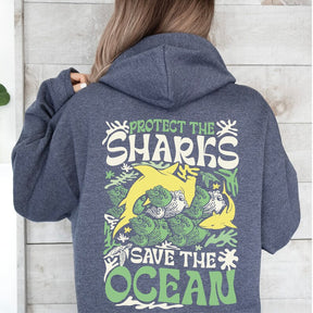 Aesthetic 'Protect the Sharks, Save the Ocean' Hoodie