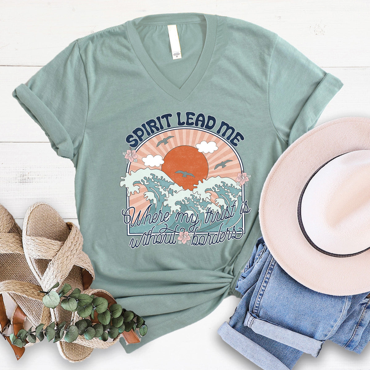 Spirit Lead Me Retro V-Neck