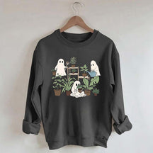 Ghost Houseplant Lover Gardening Sweatshirt