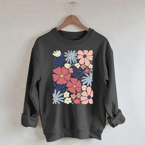 Retro Abstract Daisy Flower Sweatshirt