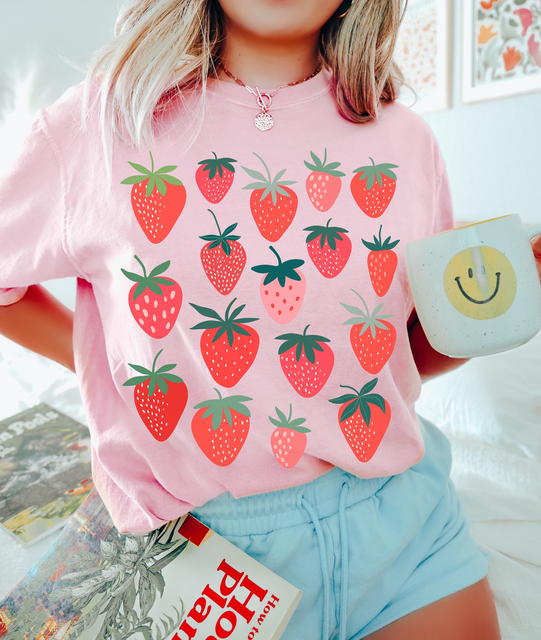 Erdbeer-Bohemian-Obst-Shirt