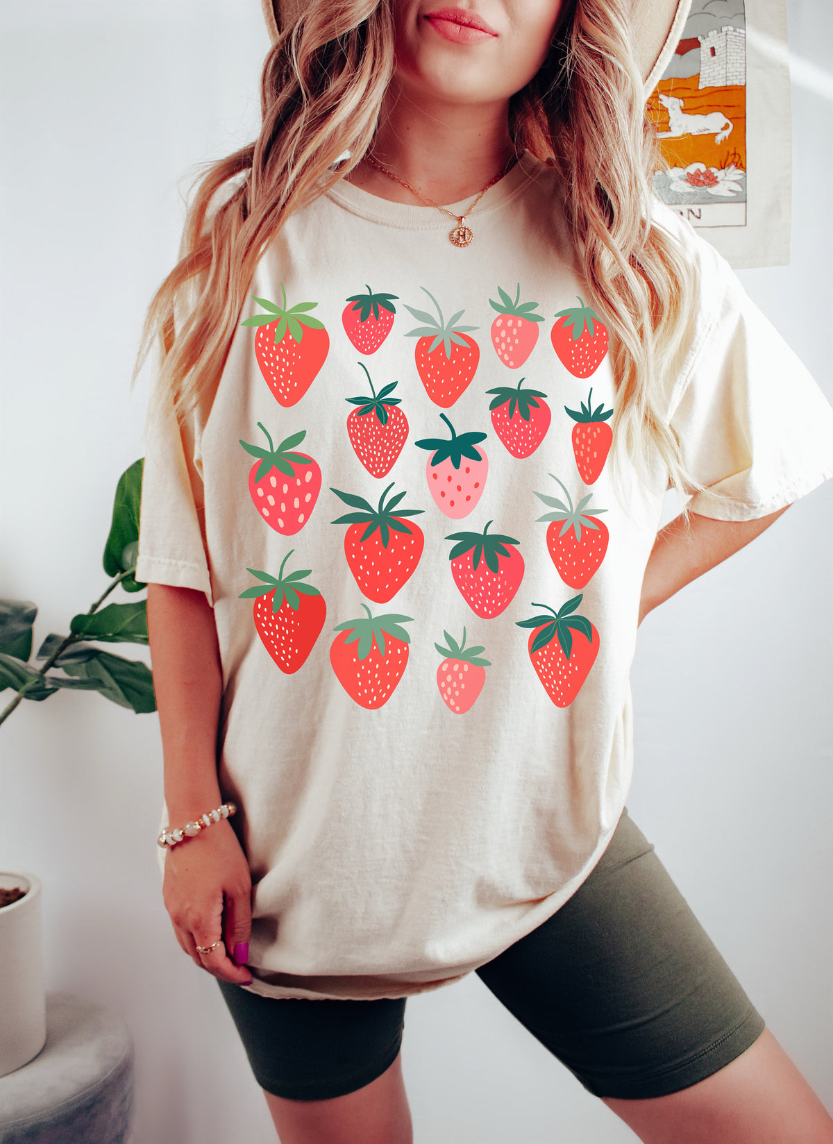 Strawberry Bohemian fruit shirt