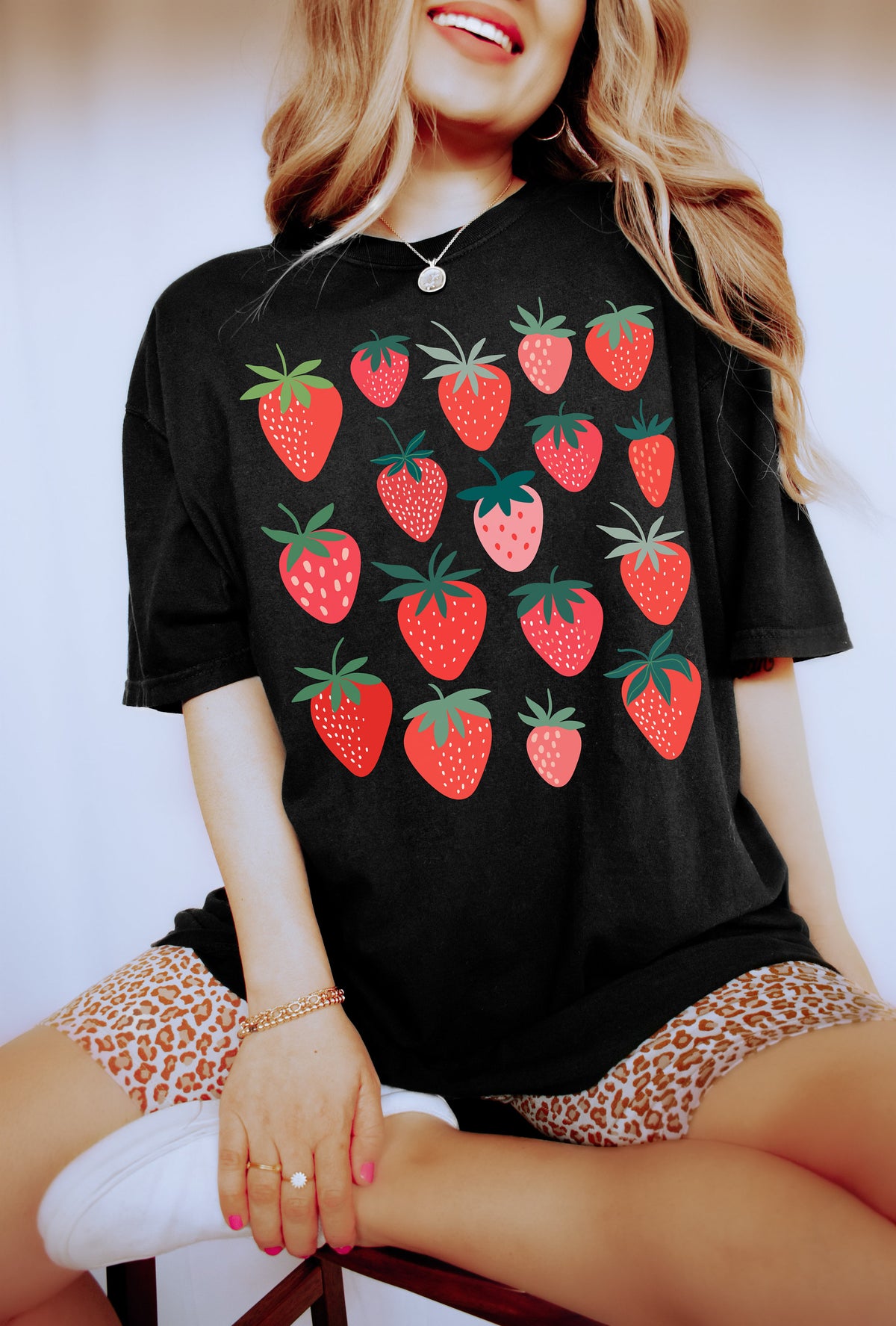 Strawberry Bohemian fruit shirt