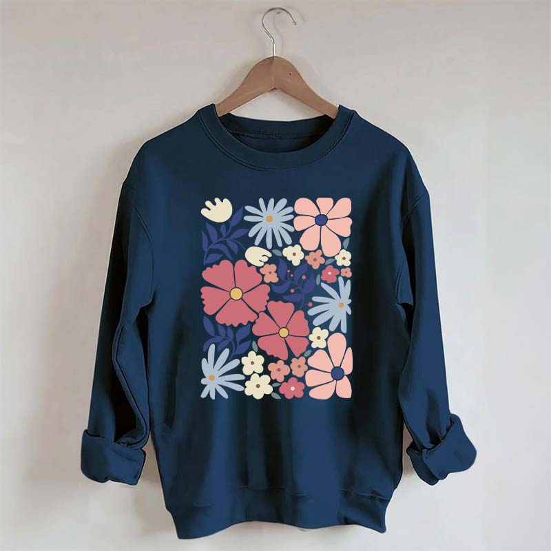 Retro Abstract Daisy Flower Sweatshirt