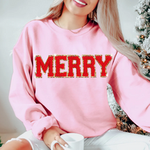 MERRY Chenille-Patch-Sweatshirt