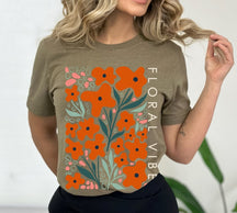 Wildflower Letter Print T-shirt