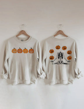 Pumpkin Skeleton Halloween Sweatshirt