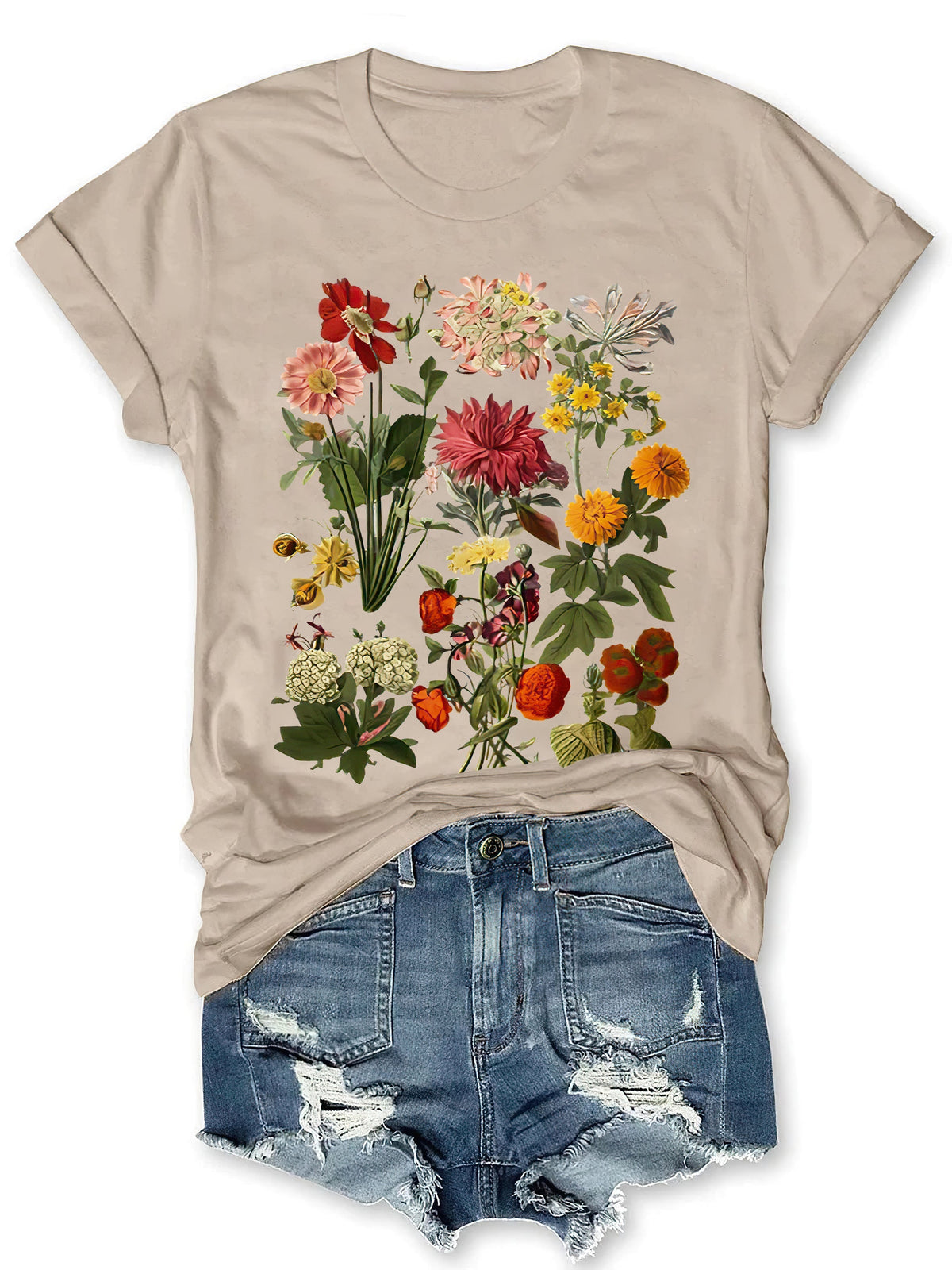 Cottagecore Vintage Flowers T-shirt