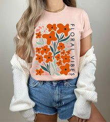 Wildflower Letter Print T-shirt