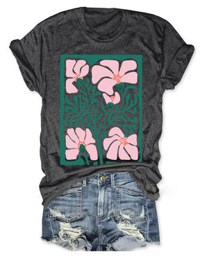 Helles abstraktes Blumen-Botanica-T-Shirt