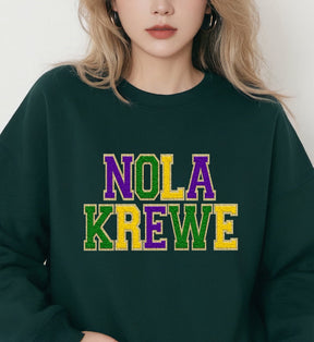 NOLA Krewe Faux Chenille Sweatshirt