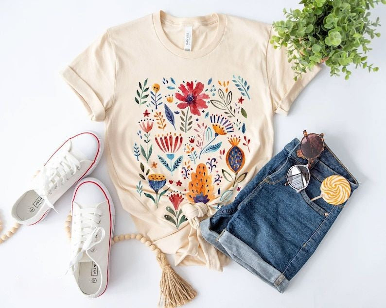 Vintage Style Wildflower T-shirt