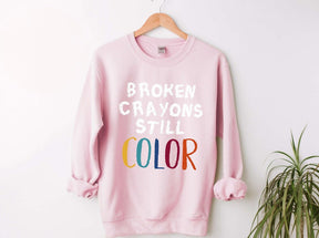 Broken Crayon Still Colorful Crew Neck Sweatshirt