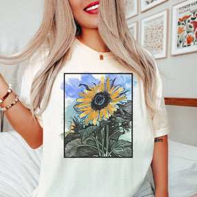 Sonnenblumen-Shirt, Wildblumen-Natur-T-Shirt