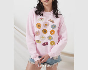 Boho Blumen Sweatshirt Unisex WildblumenPullover