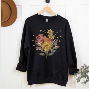 Plant Lover Gift for Mom Bouquet Round Neck Comfortable Sweatshirt