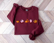 Kirby Pumpkin Fun Fall Thanksgiving Crew Neck Comfortable Sweatshirt