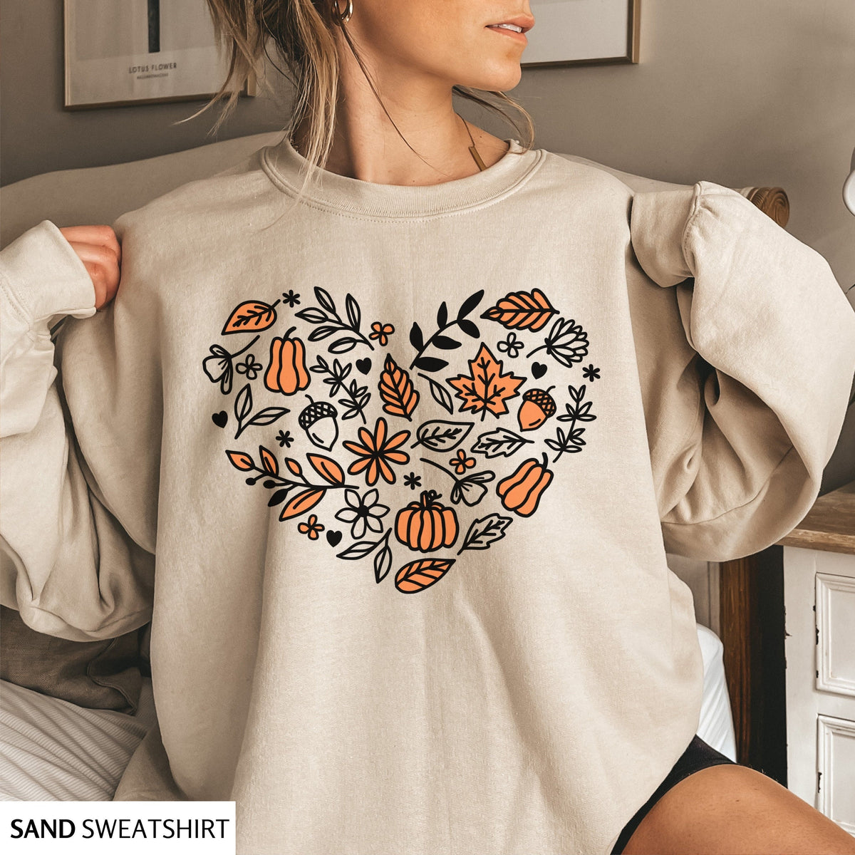 Cottagecore Women's Vintage Pumpkin Fall Sweatshirt