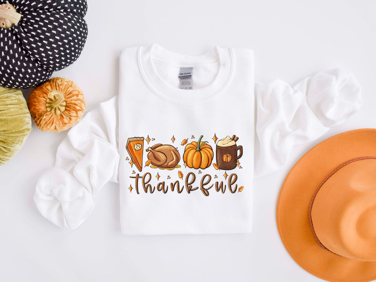 Thanksgiving Blessings Pumpkin Spice Crew Neck Comfortable Sweatshirt