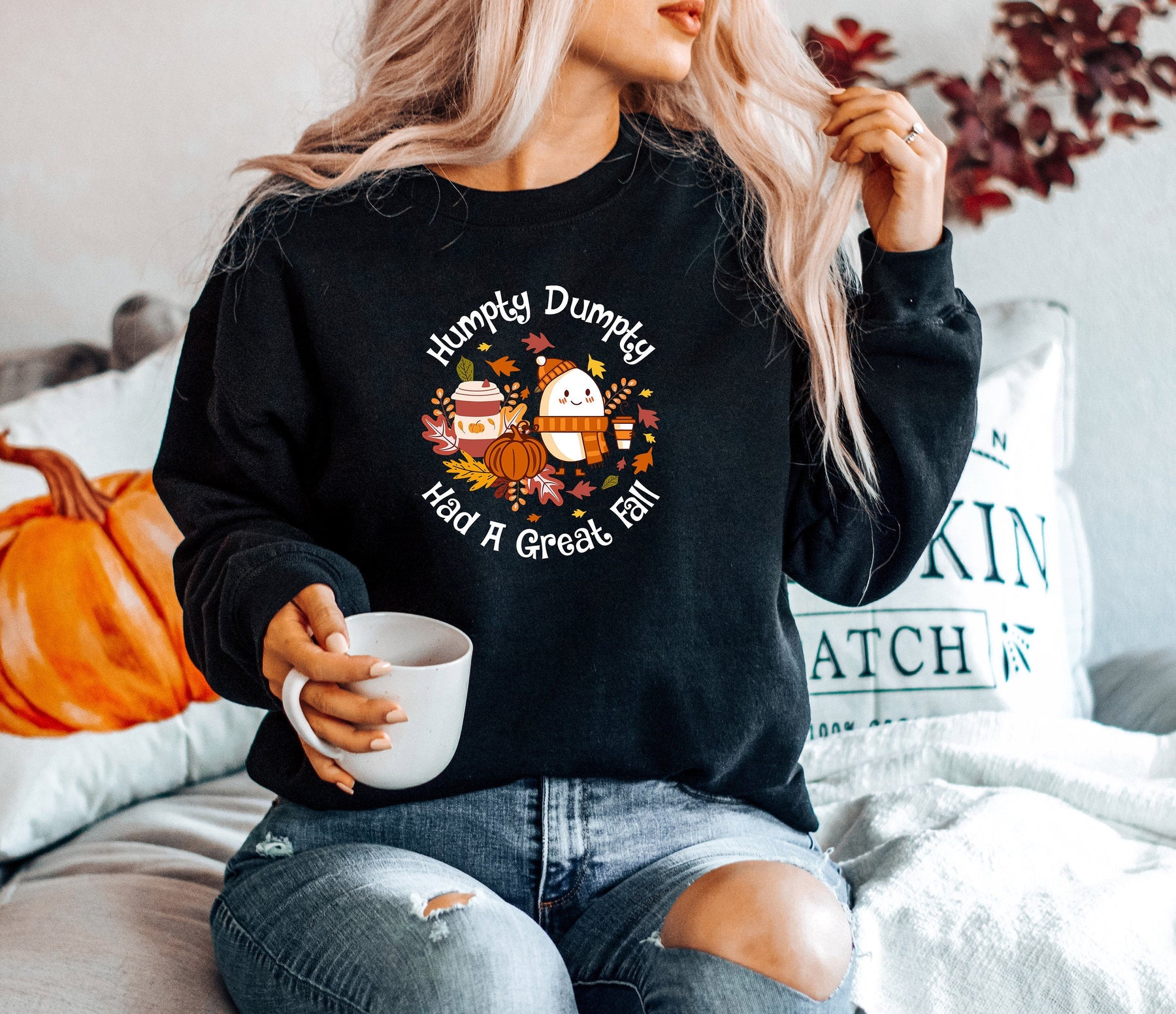 Humpty Dumpty Cute Fall Thanksgiving Pumpkin Sweatshirt