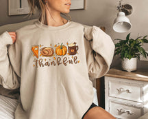 Thanksgiving Blessings Pumpkin Spice Crew Neck Comfortable Sweatshirt