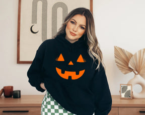 Halloween Pumpkin Face Fall Crew Neck Comfortable Sweatshirt