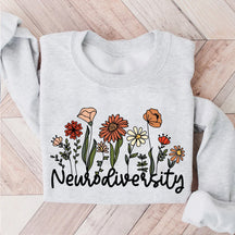 Sweatshirt mit Neurodiversity-Buchstaben-Blumen-Print