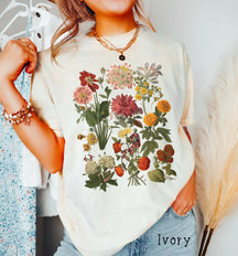 Vintage Botanical Flowers Shirt