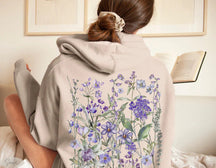 Vintage Pressed Flowers Hooded Sweatshirt