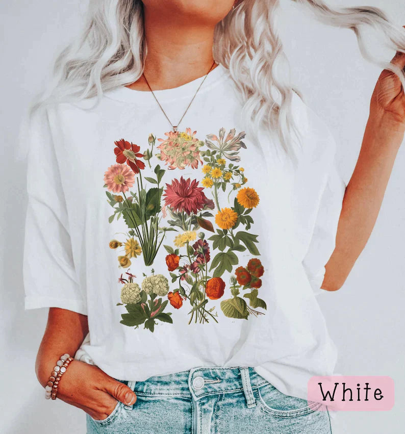 Vintage Botanical Flowers Shirt