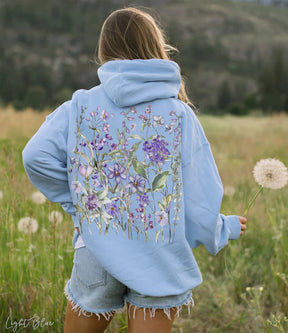 Vintage Pressed Flowers Hooded Sweatshirt